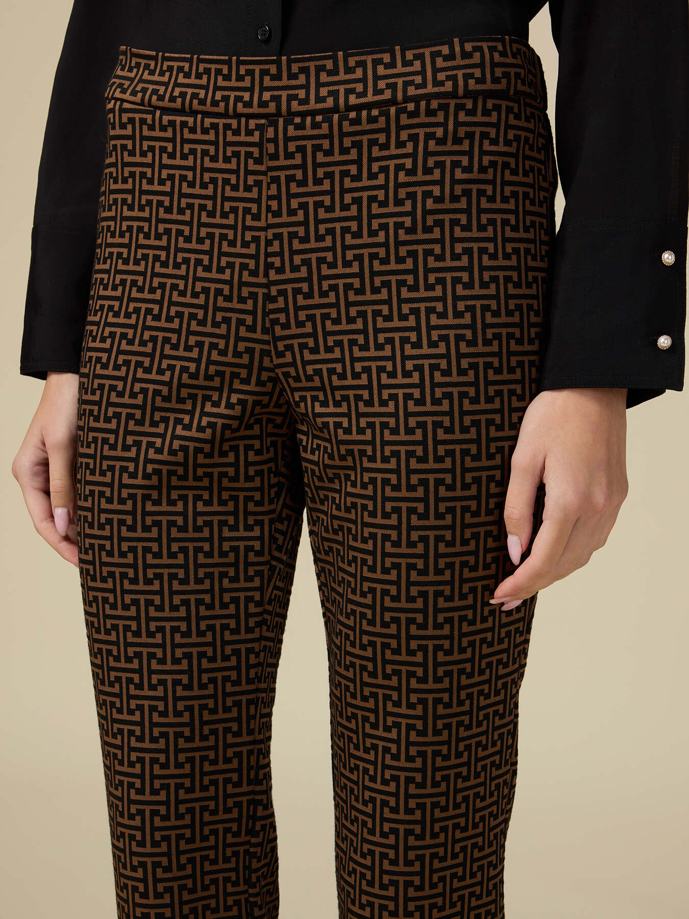 Pantaloni din jerseu jacard image number 2