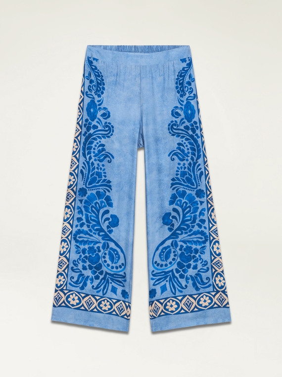 Patterned viscose trousers