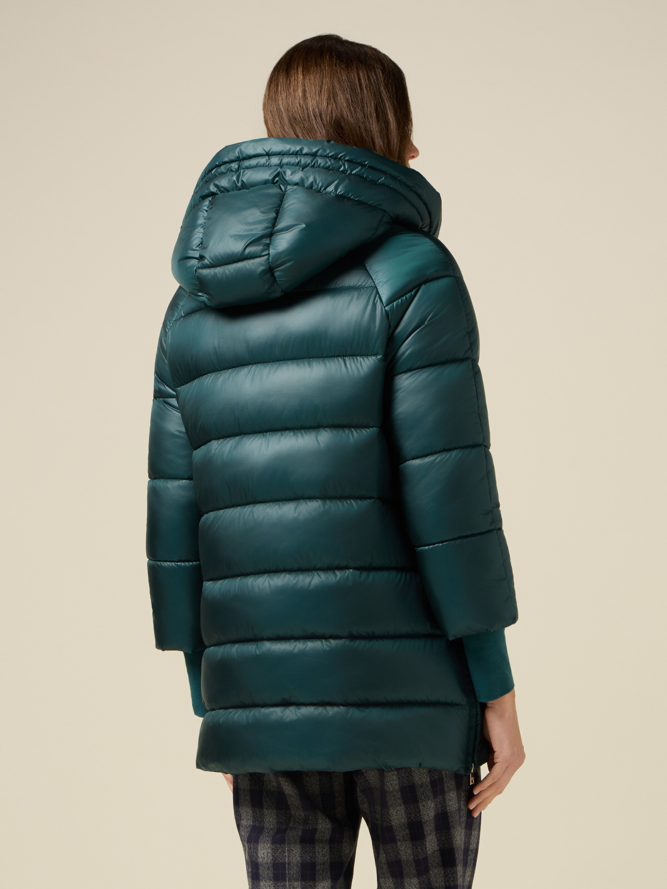 Midi down jacket with hood image number 1