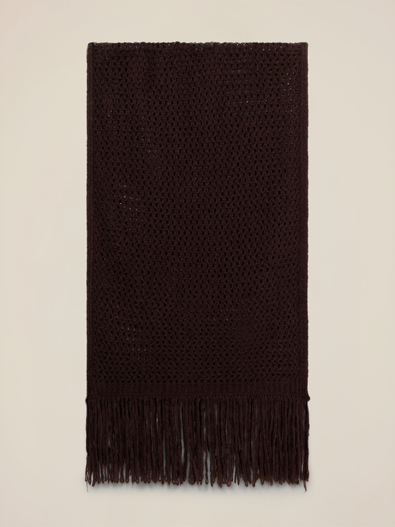 Mixed wool knit scarf