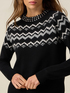 Mixed wool jacquard sweater with appliqu&eacute;s image number 2