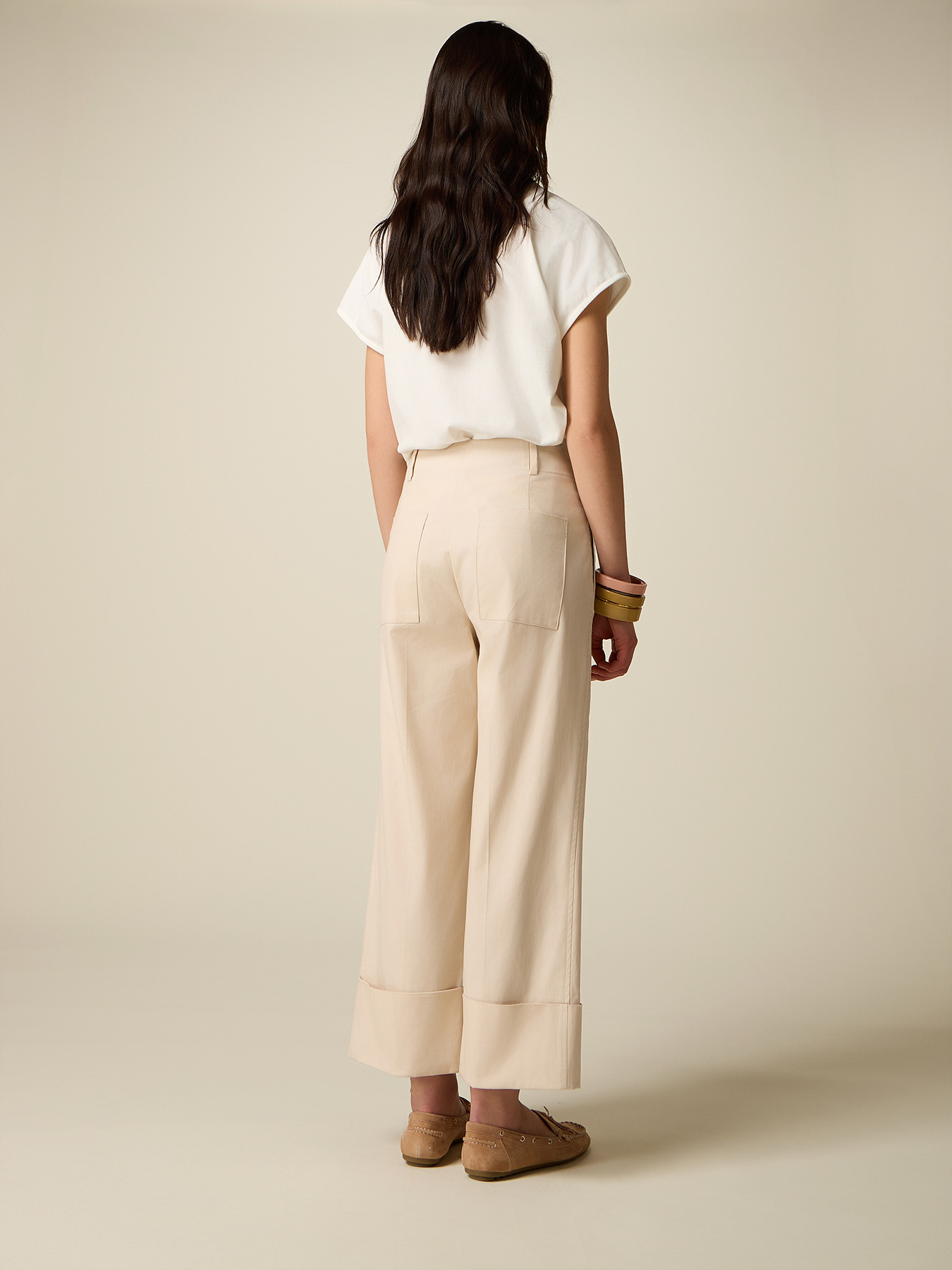 Pantalon court en m&eacute;lange de coton image number 1