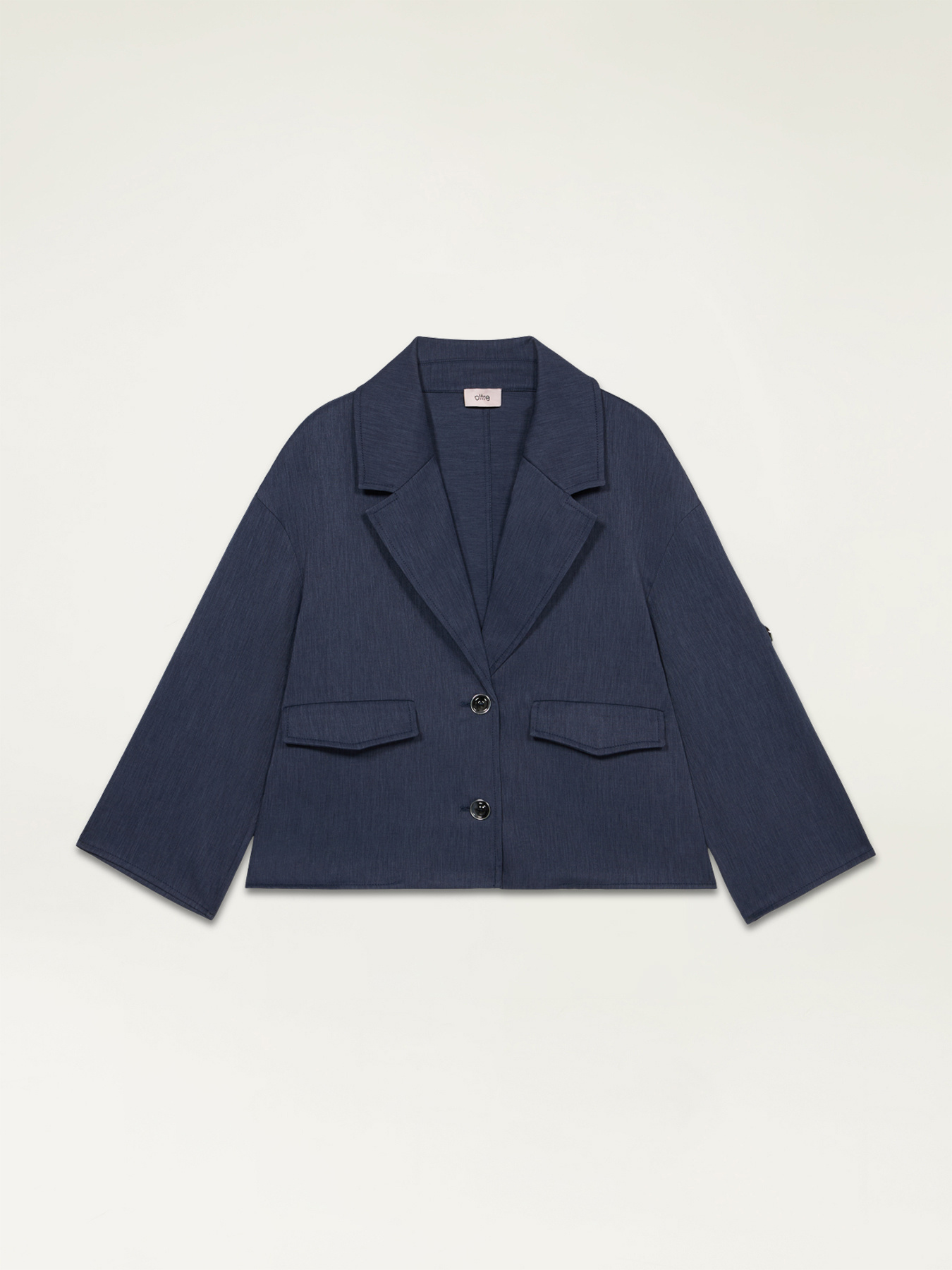 Blazer boxy in tessuto m&eacute;lange image number 3
