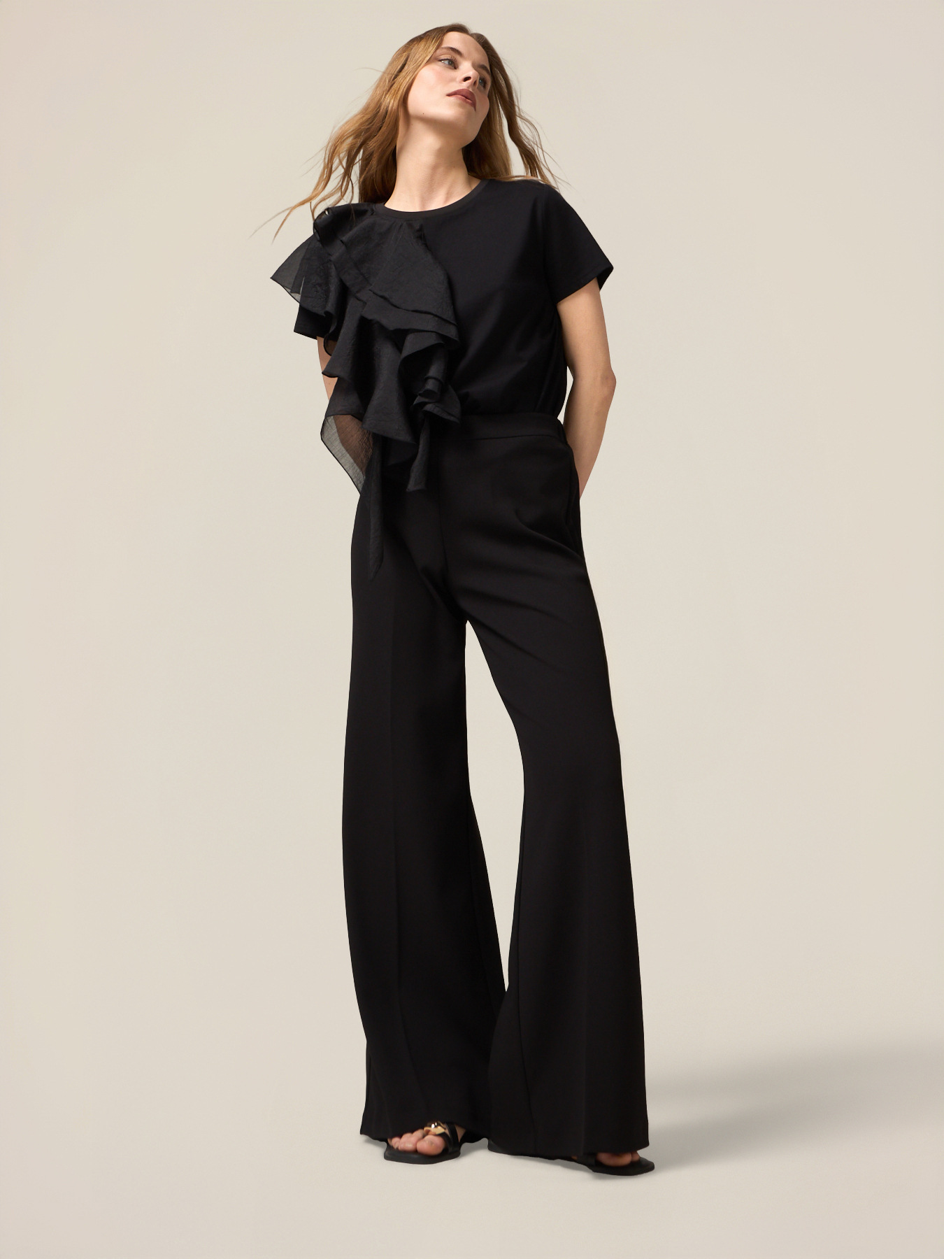 Palazzo pants in scuba fabric image number 0