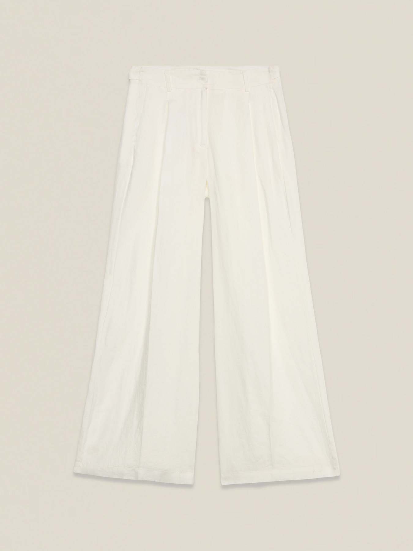 Pantaloni palazzo 100% lino image number 4
