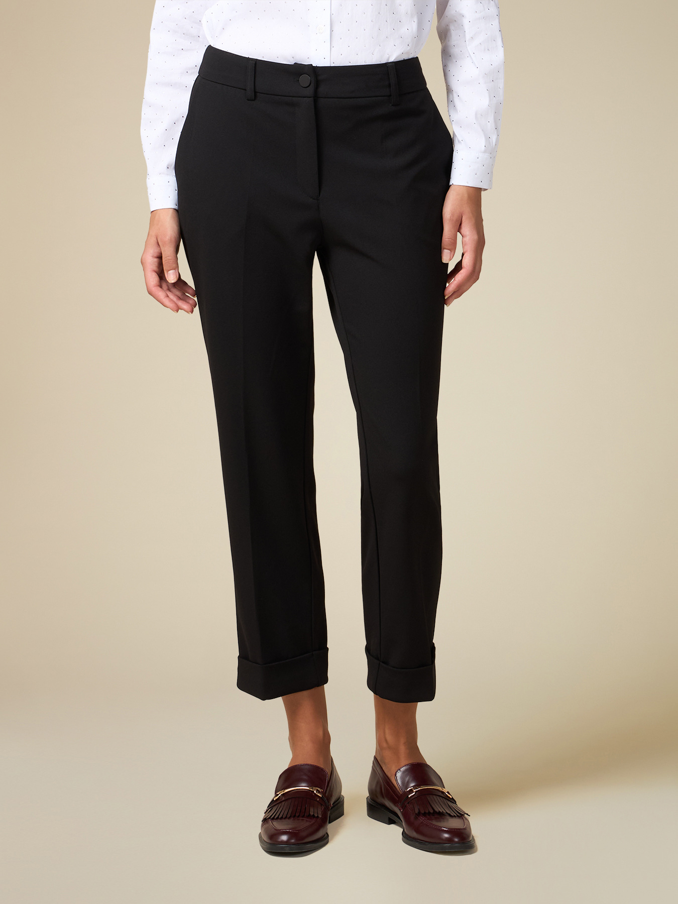 Pantalon en cr&ecirc;pe de n&eacute;opr&egrave;ne image number 3