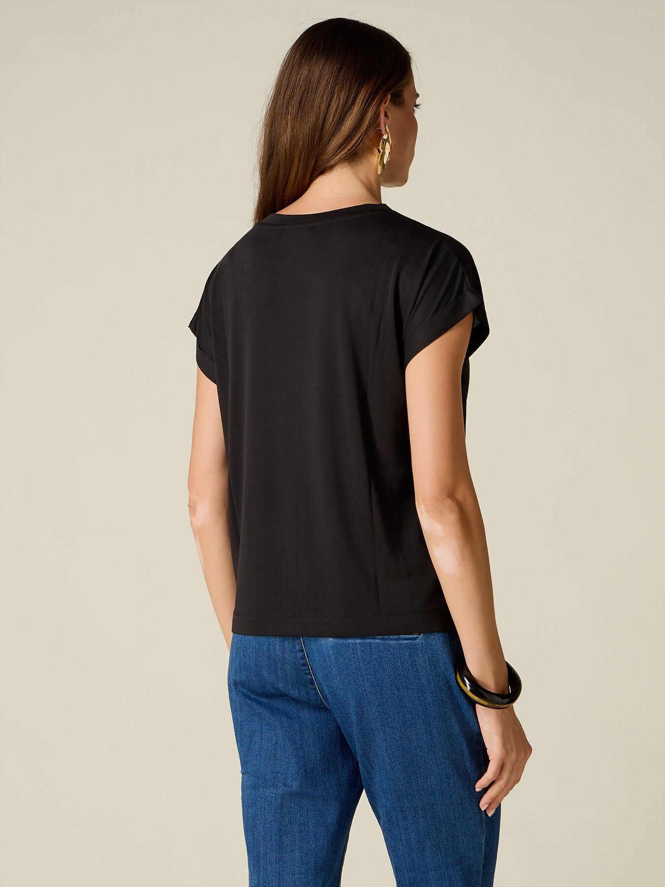 T-shirt en m&eacute;lange modal image number 1