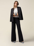 Wide-leg palazzo pants in crepe fabric image number 0