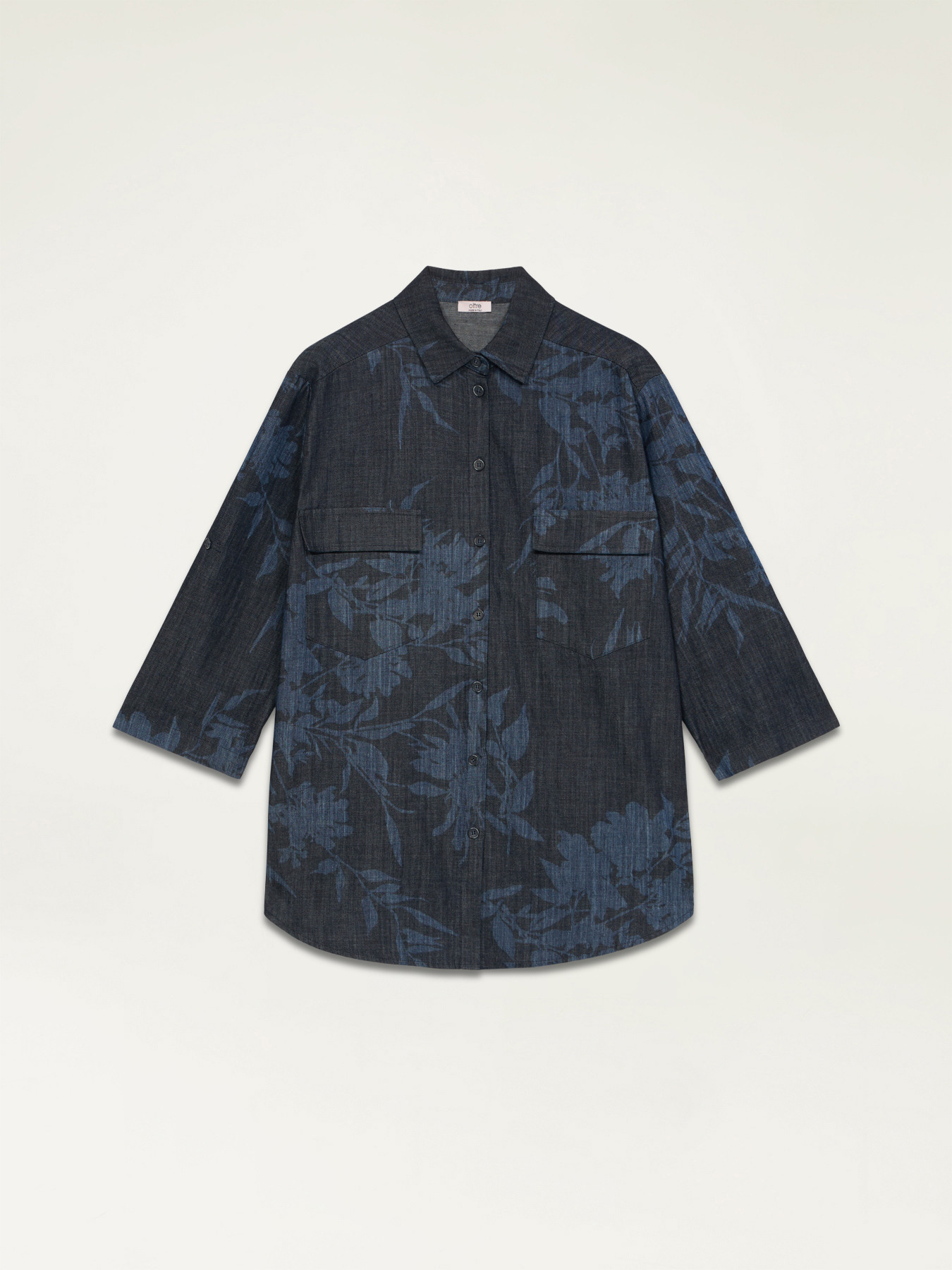 Camisa amplia de tejido vaquero estampado image number 3