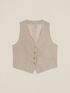 Short viscose blend vest image number 3