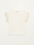 T-shirt con rouche in popeline image number 3