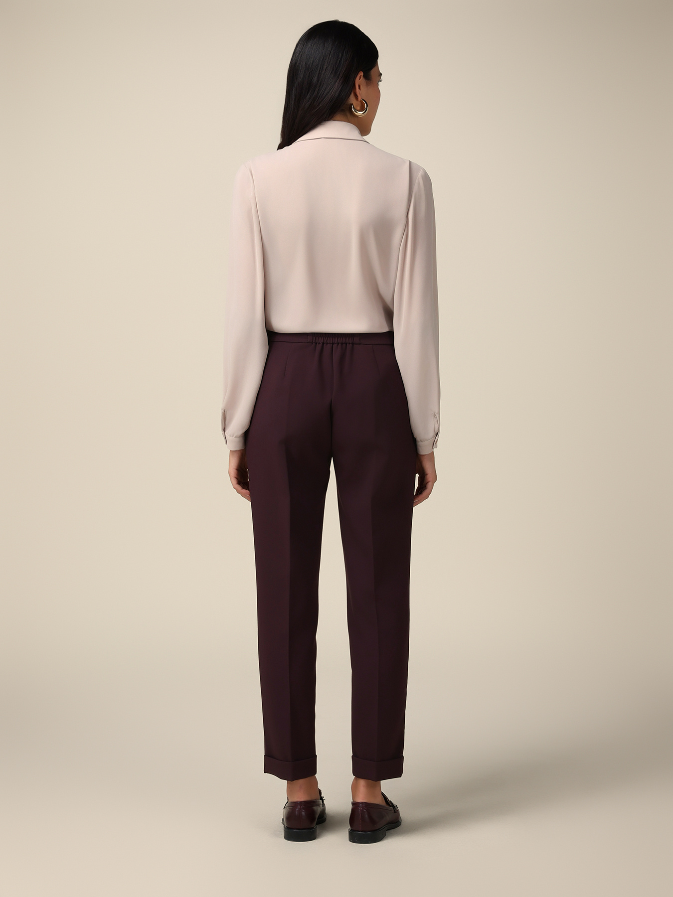Regular viscose blend trousers image number 1