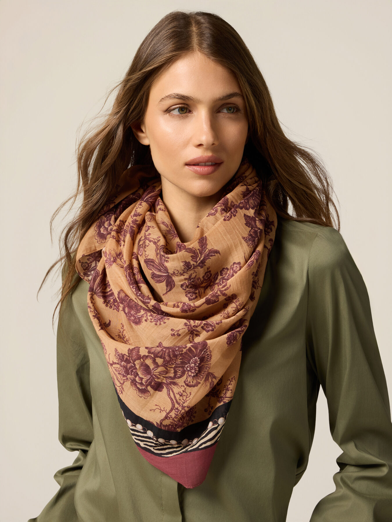 Foulard in cotone/seta fantasia image number 0