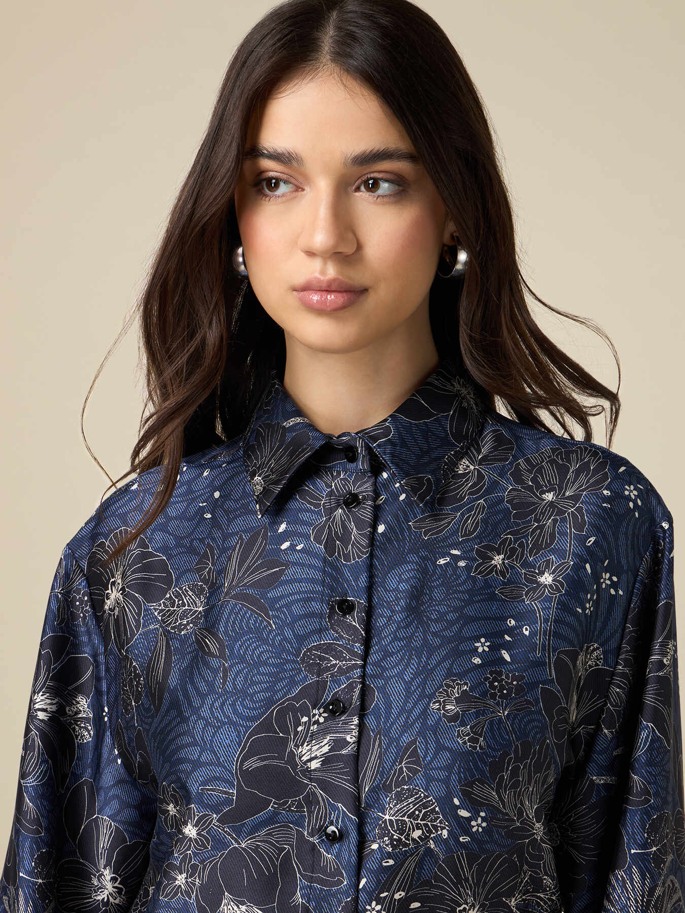 Camicia in raso floreale image number 2