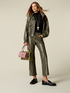 Flare trousers in coated fabric image number 0