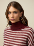Striped wool blend turtleneck pullover image number 2