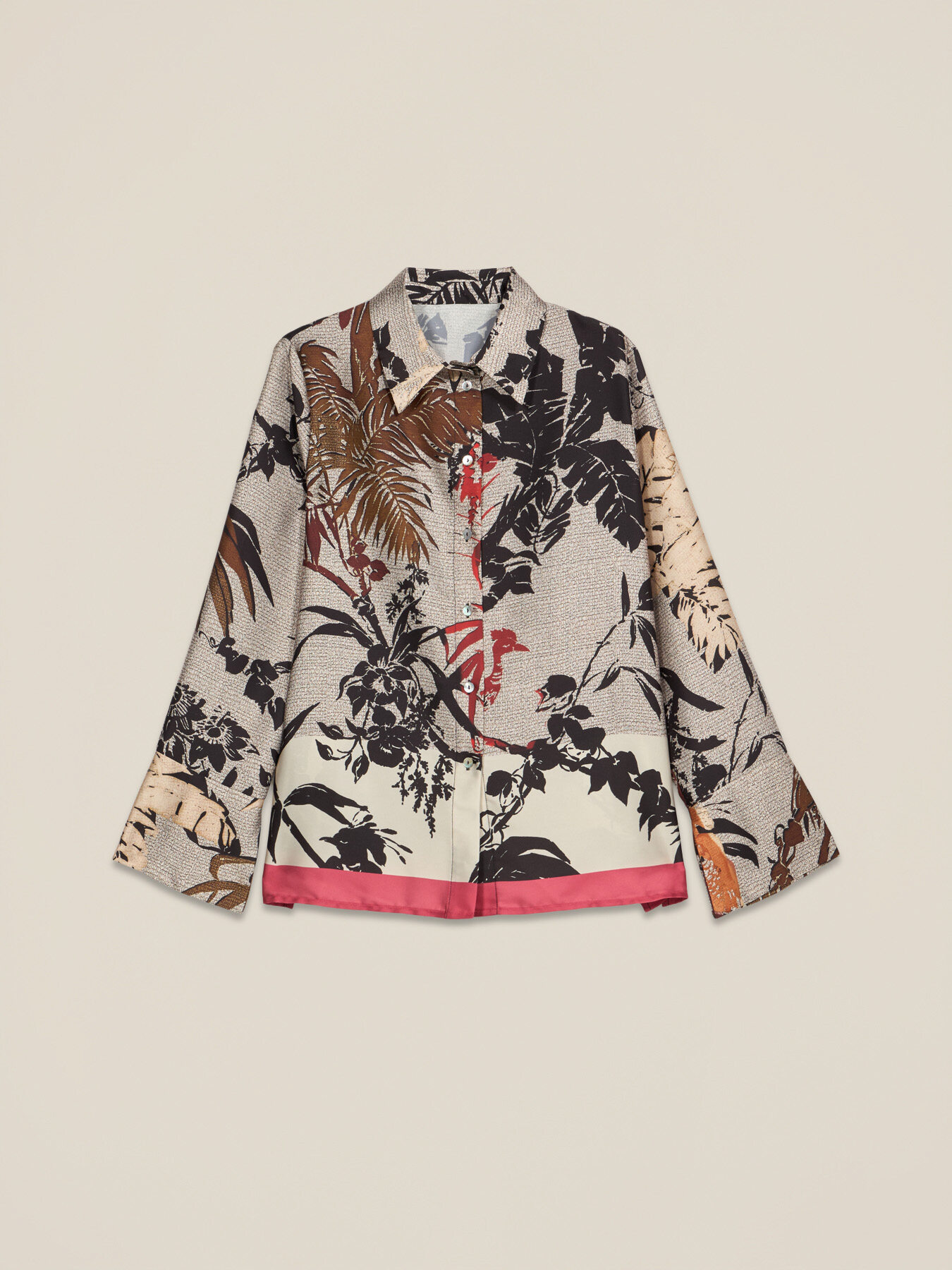 Patterned satin shirt image number 3