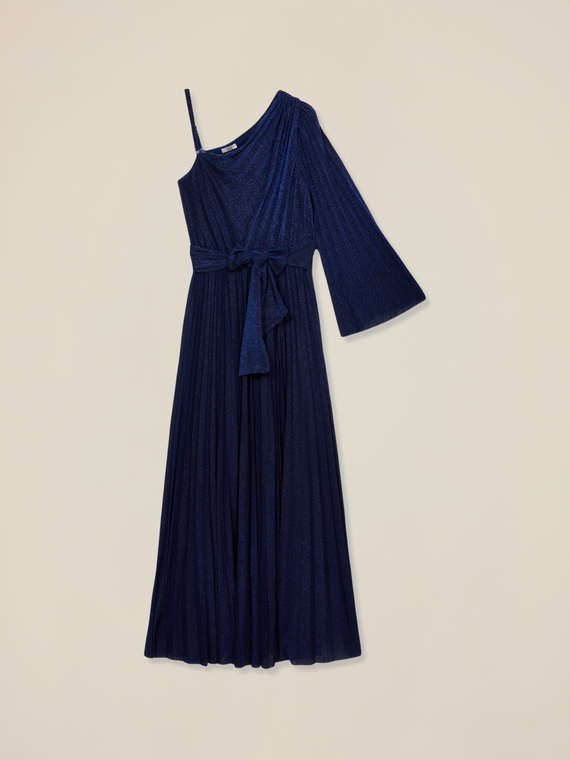 Vestido de un solo hombro en jersey de lurex
