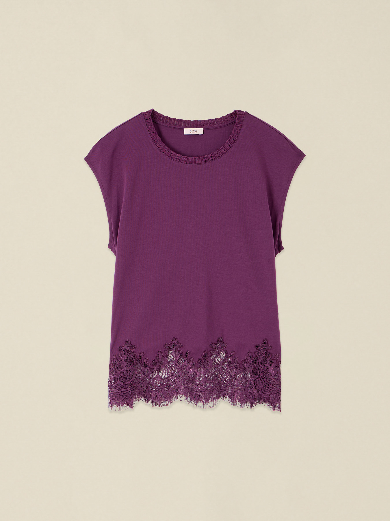 T-shirt with lace insert image number 3