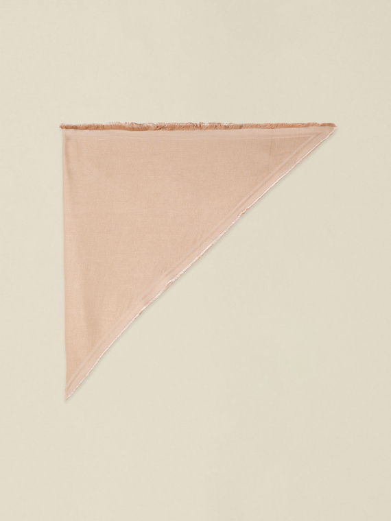 Triangular scarf with fringe