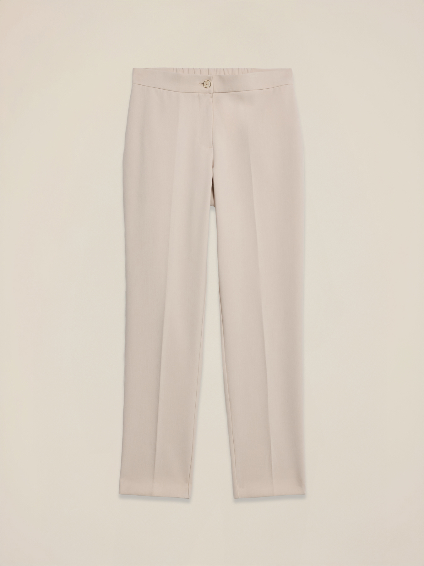 Pantalones regulares de tejido crep&eacute; image number 4