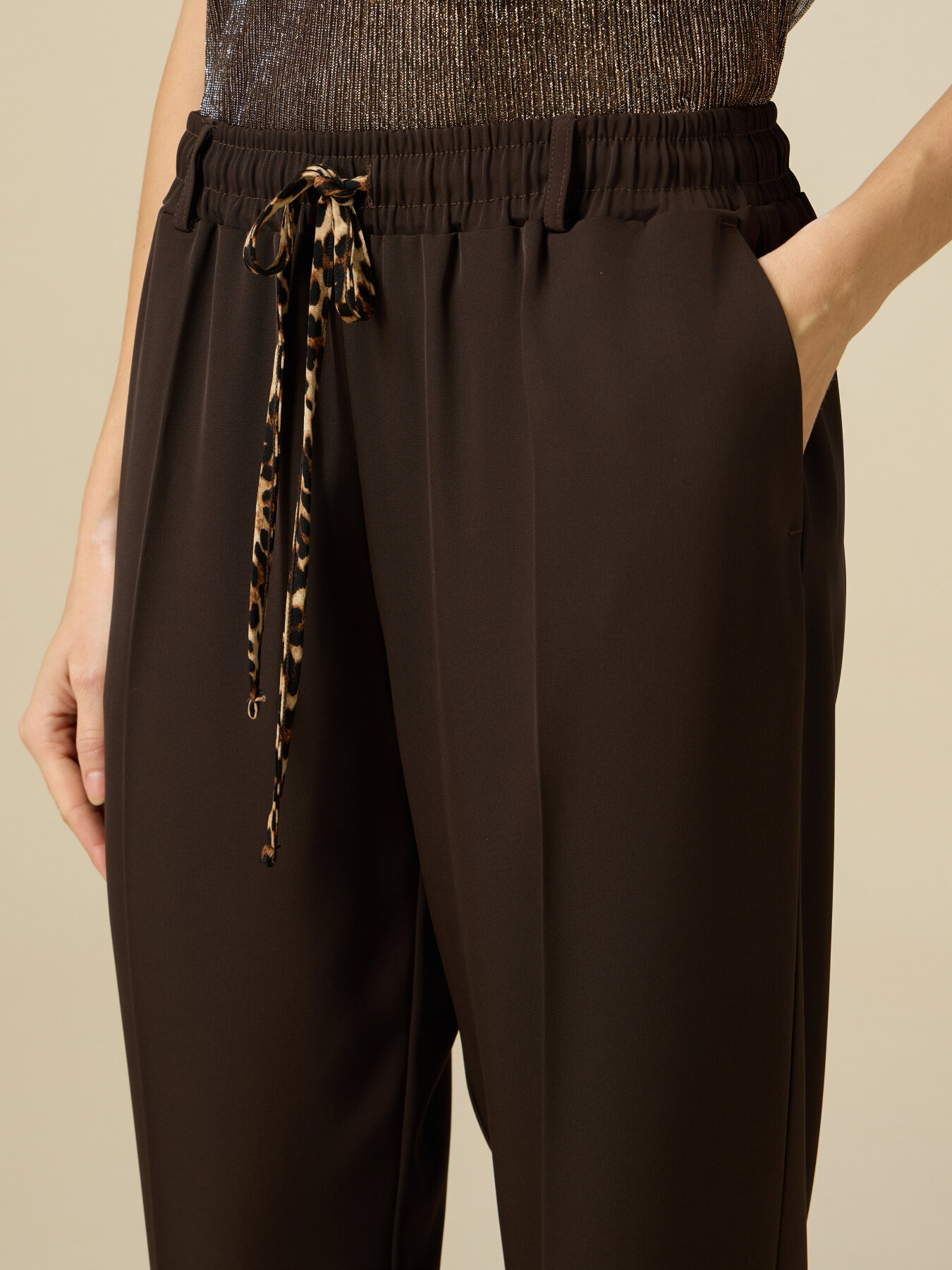 Joggers with animal print ribbon image number 2