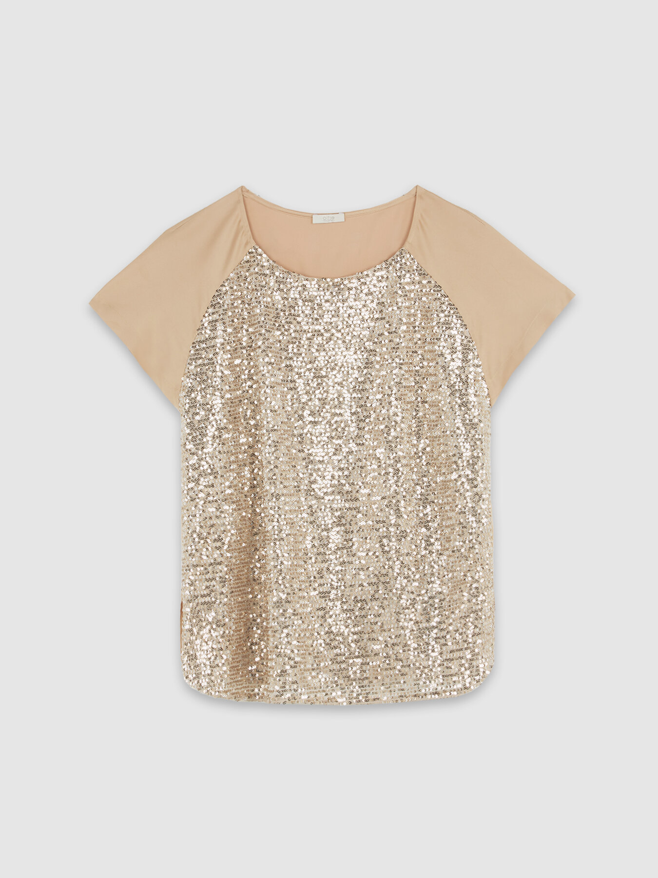 Bluse aus Satin und Pailletten image number 3