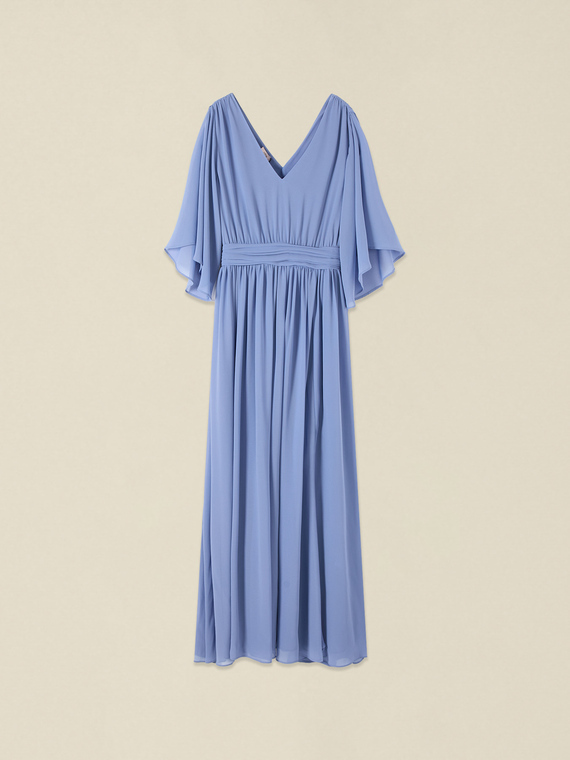 Long georgette dress with slit