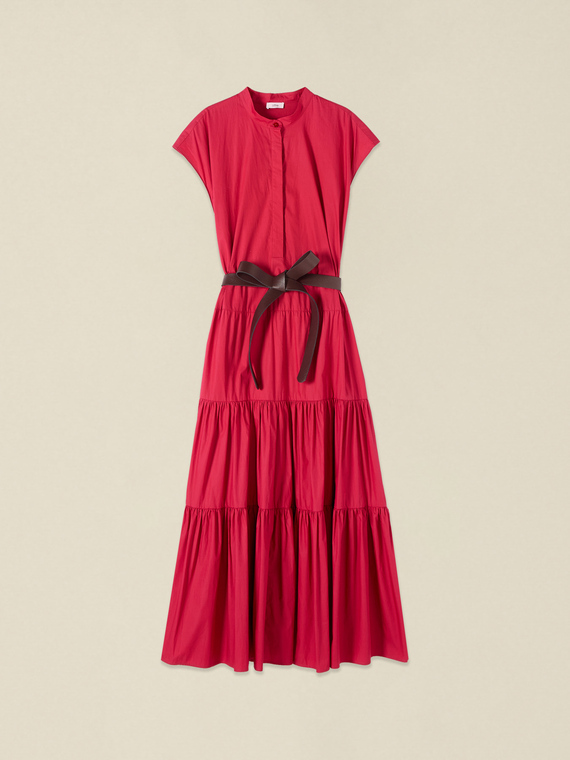 Hemdblusenkleid aus Popeline mit G&uuml;rtel