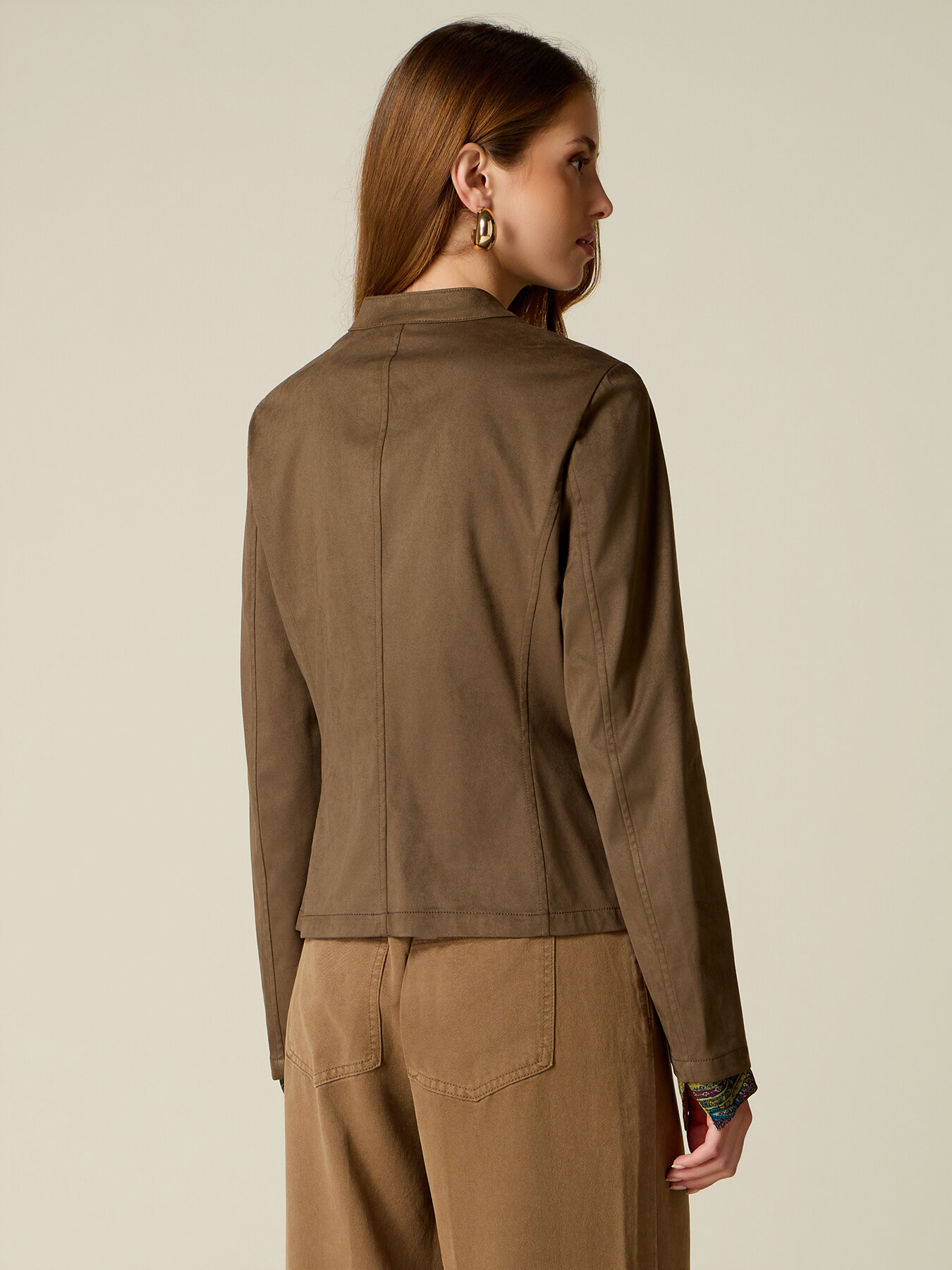 Jacket with zip and mandarin collar image number 1