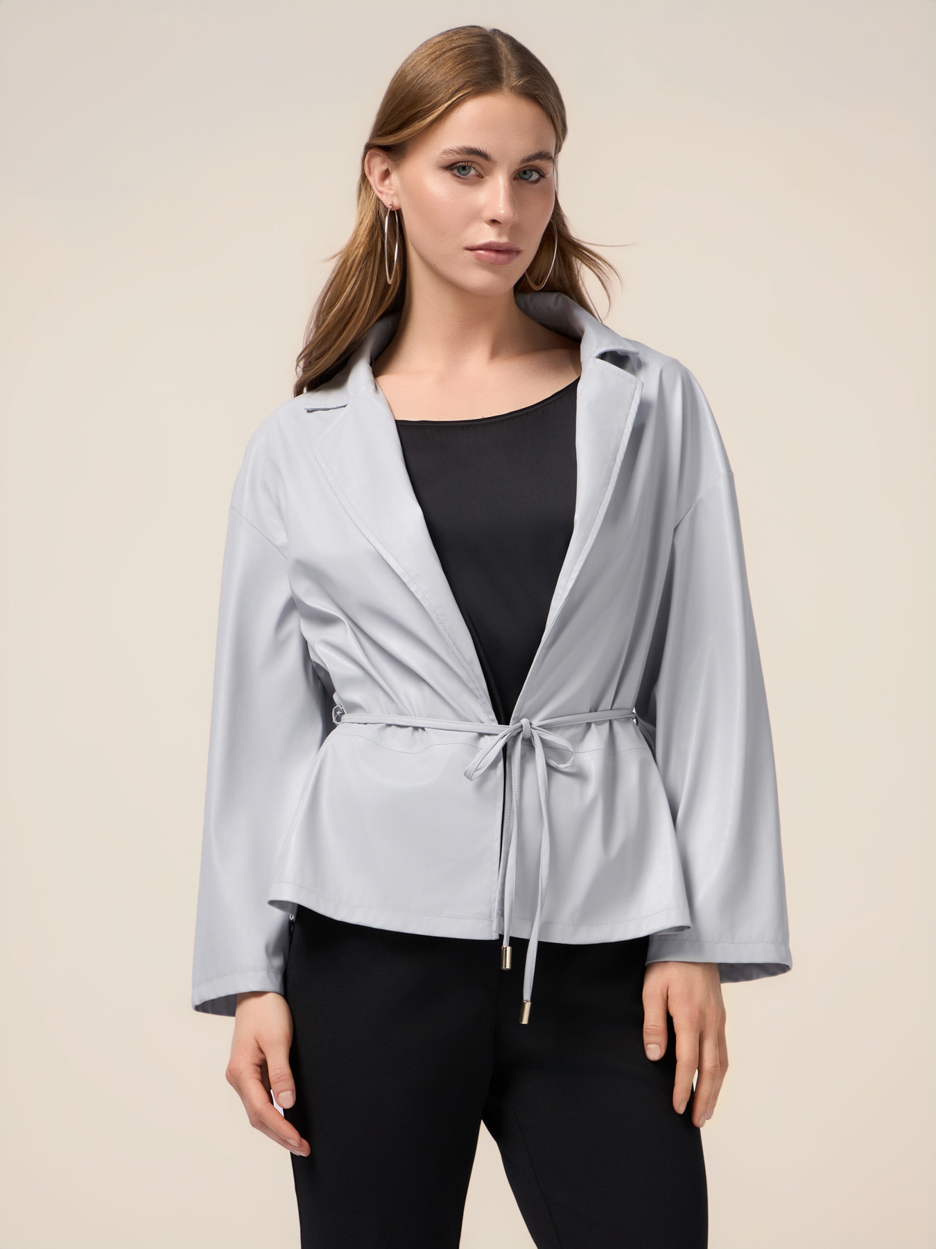 Veste non doubl&eacute;e en tissu enduit image number 0