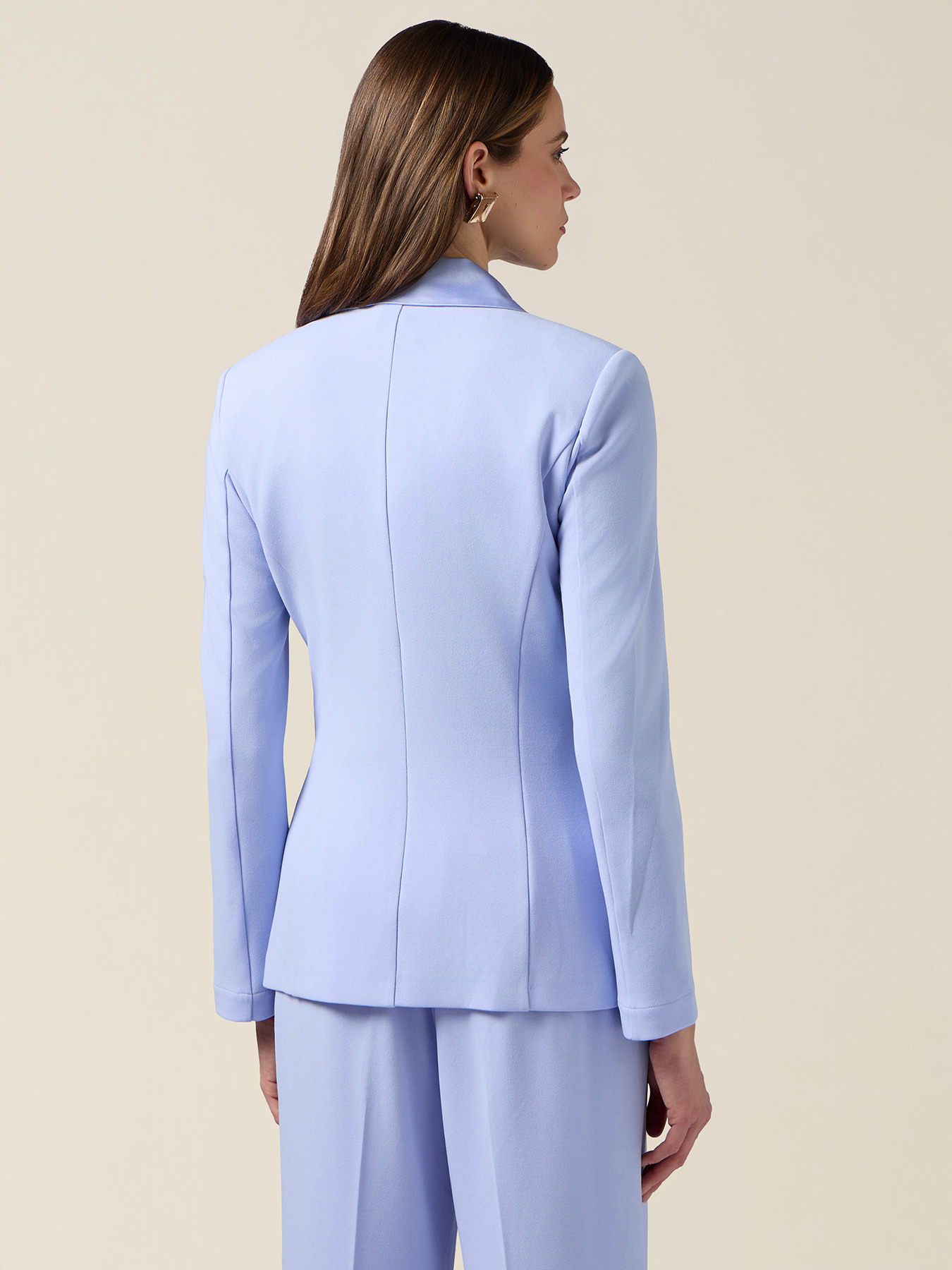 Double-breasted blazer with covered buttons image number 1