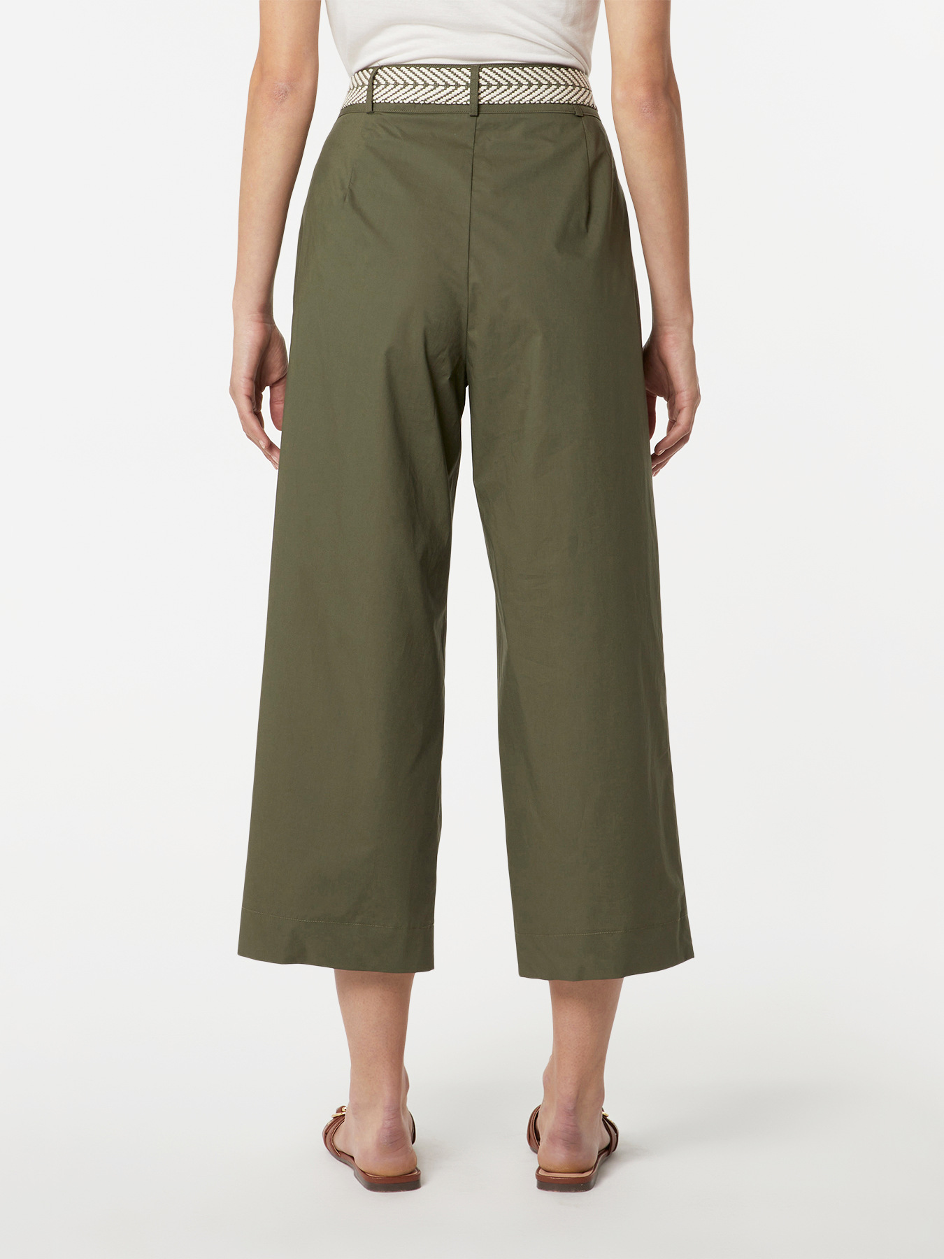 Cropped cotton trousers image number 1