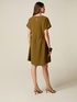 Flare linen blend dress with necklace image number 1
