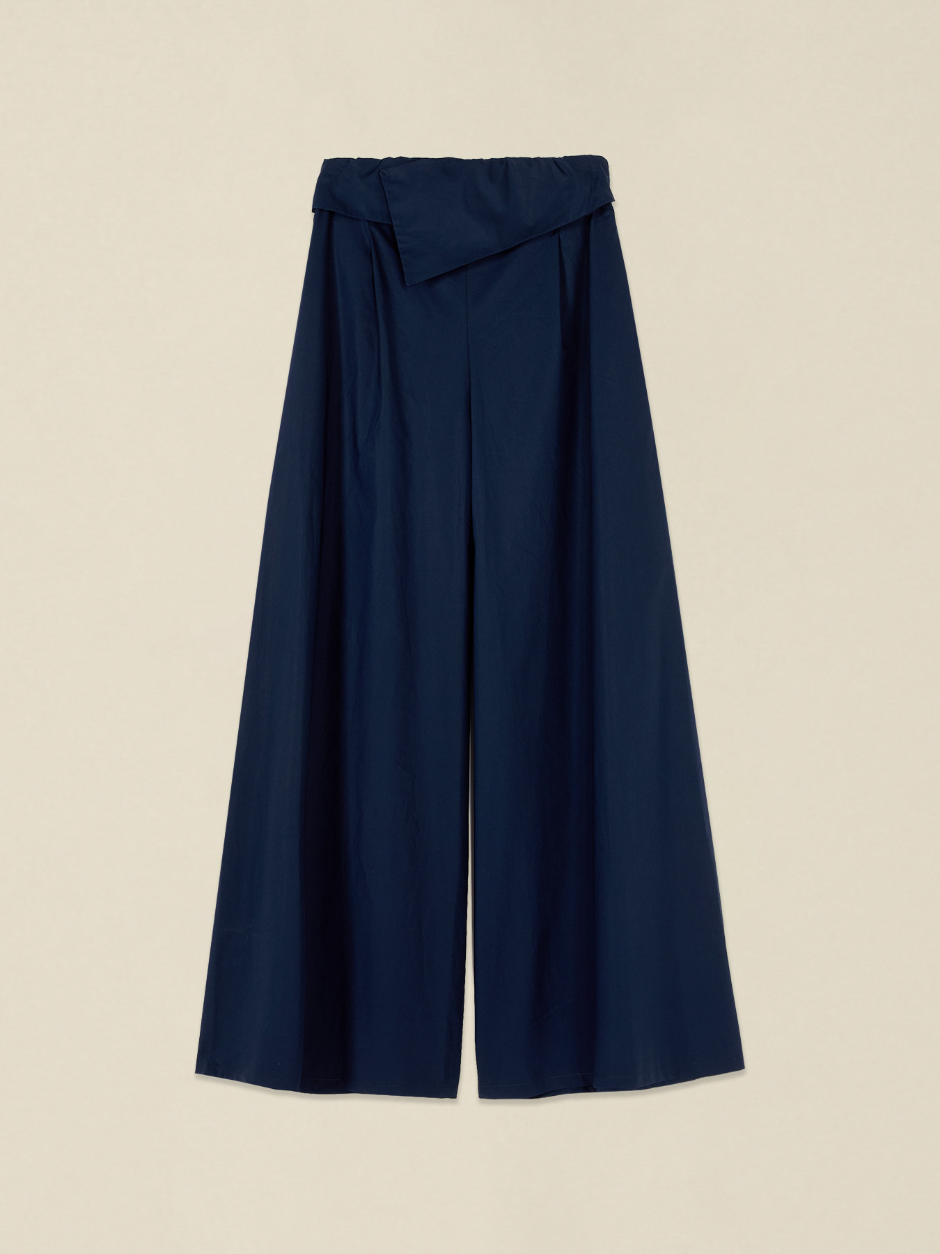 Pantaloni wide leg con baschina in vita image number 4