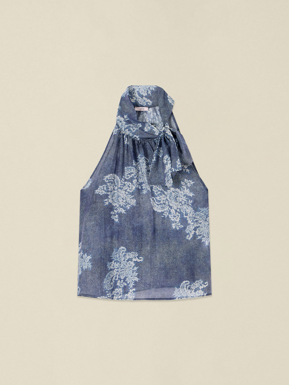 Halterneck-Top mit Muster