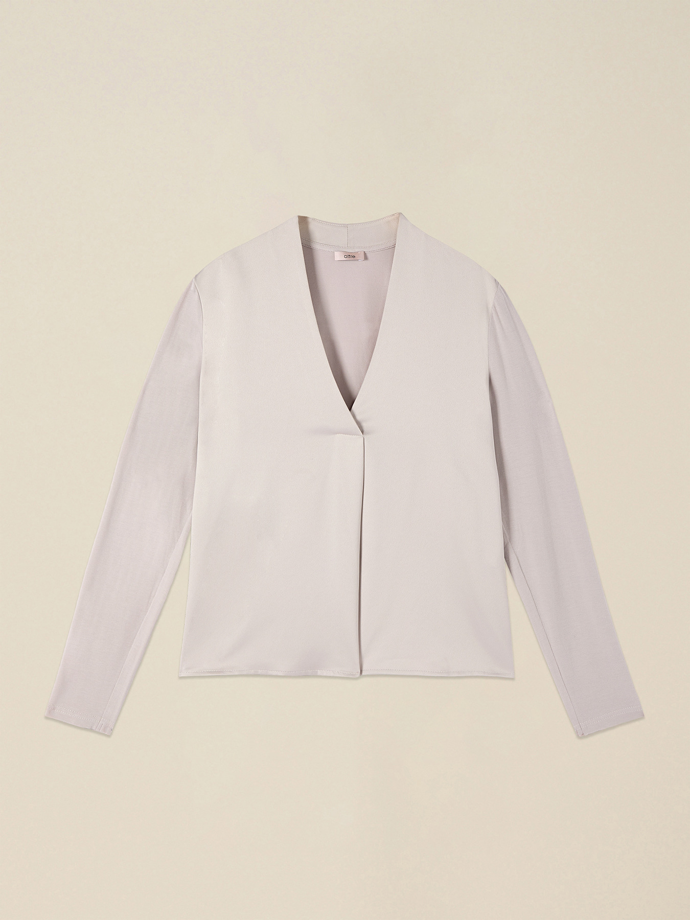 Two-material long sleeve T-shirt image number 3