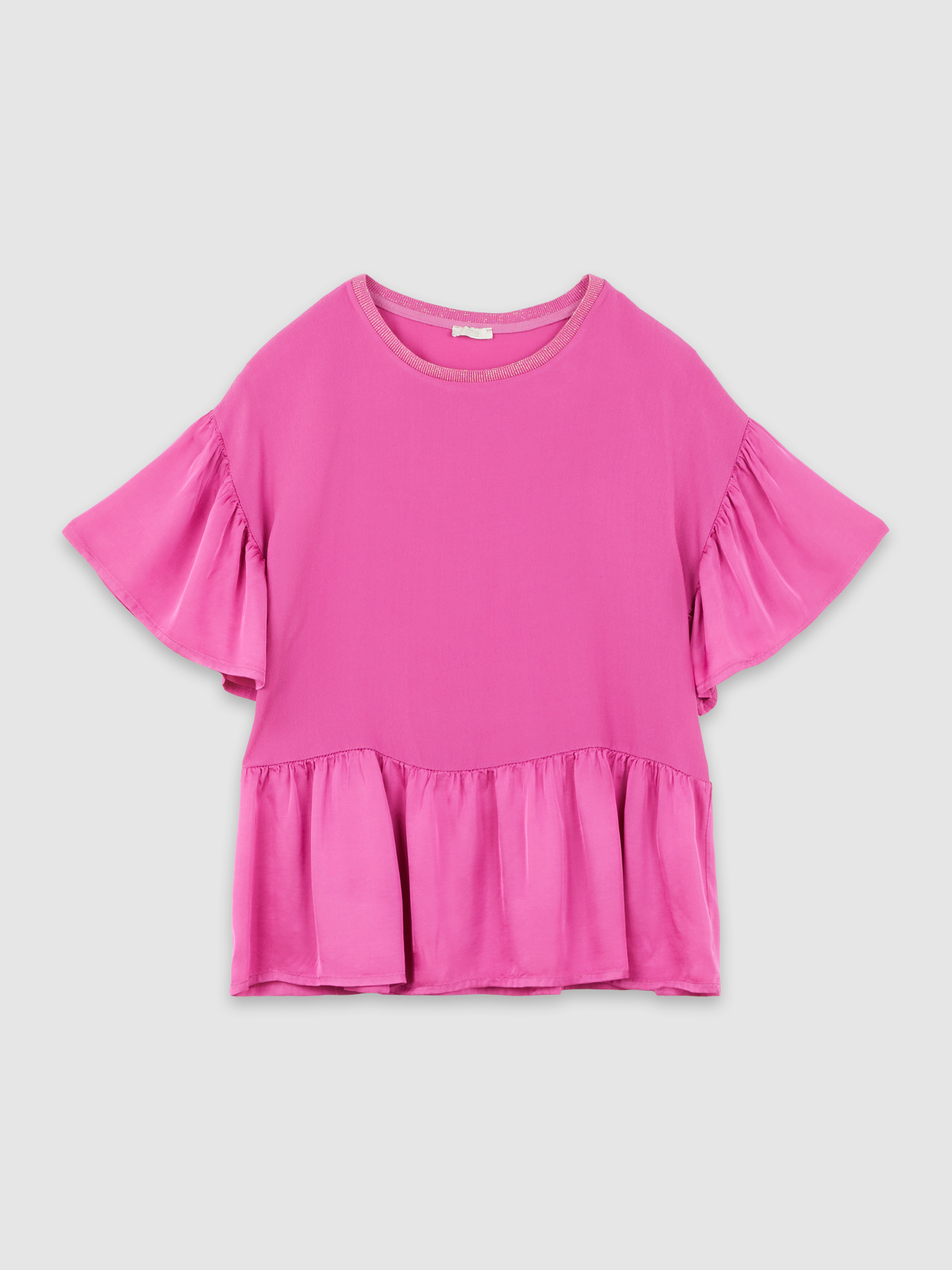 Blusa peplum bimaterica image number 3