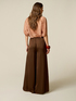 Pantalon palazzo en satin de viscose image number 1
