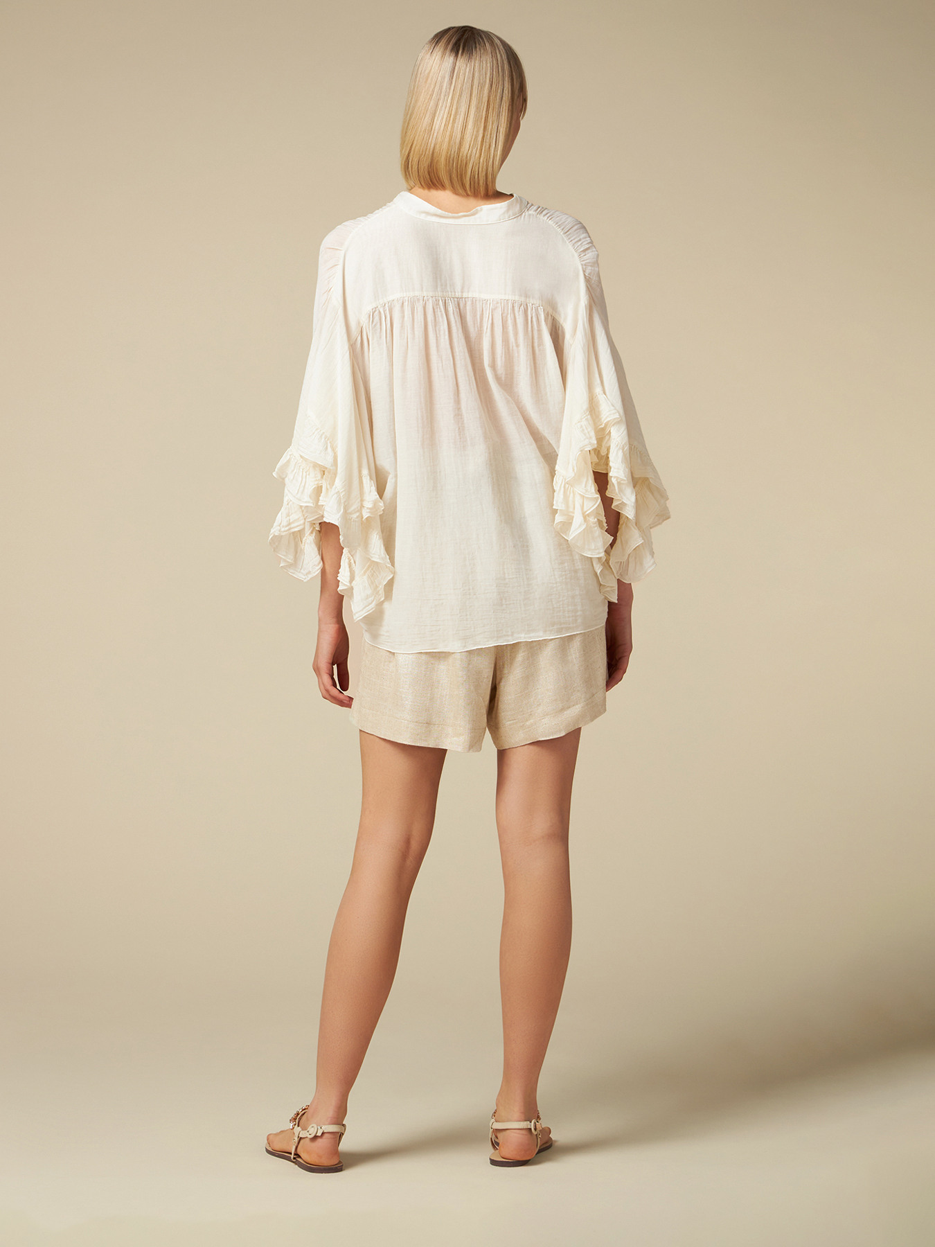 Camicia in voile di cotone con nodo image number 1