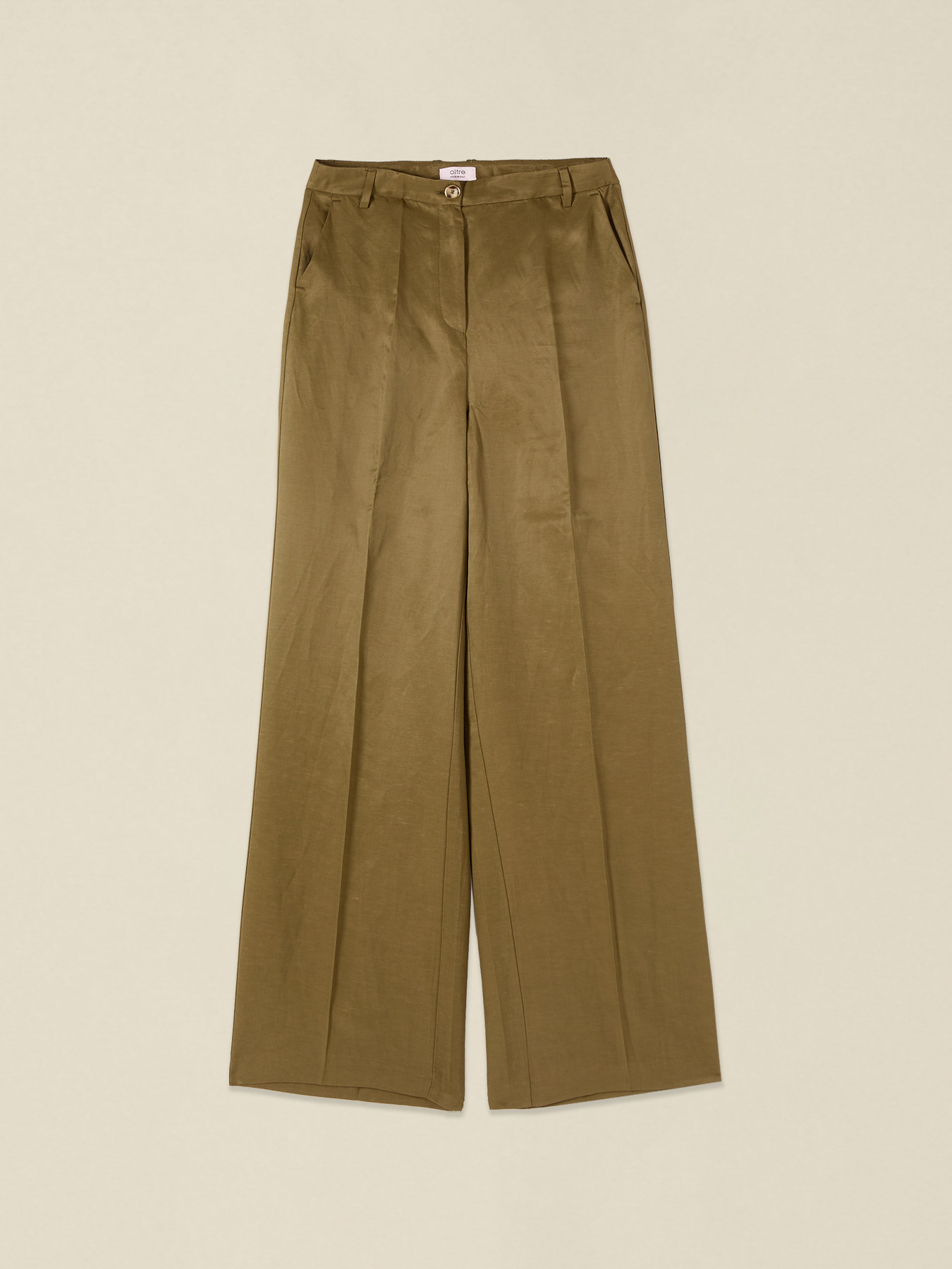 Pantalon palazzo en tissu m&eacute;lang&eacute; lin image number 4