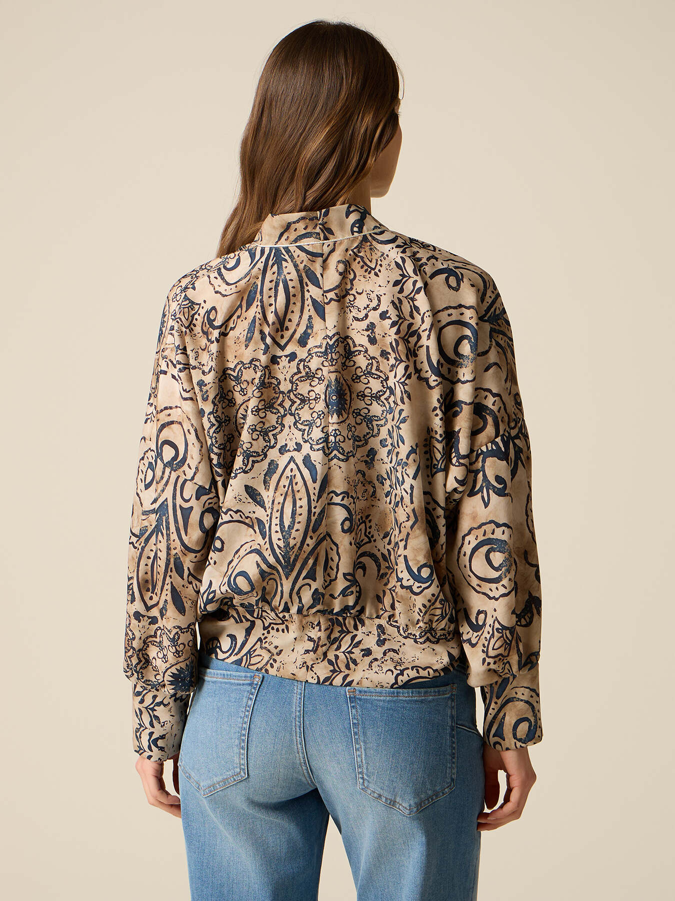 Patterned crossover blouse image number 1