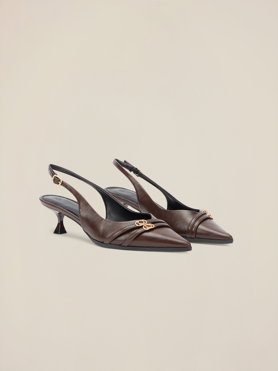 Slingback pumps with decorated toe