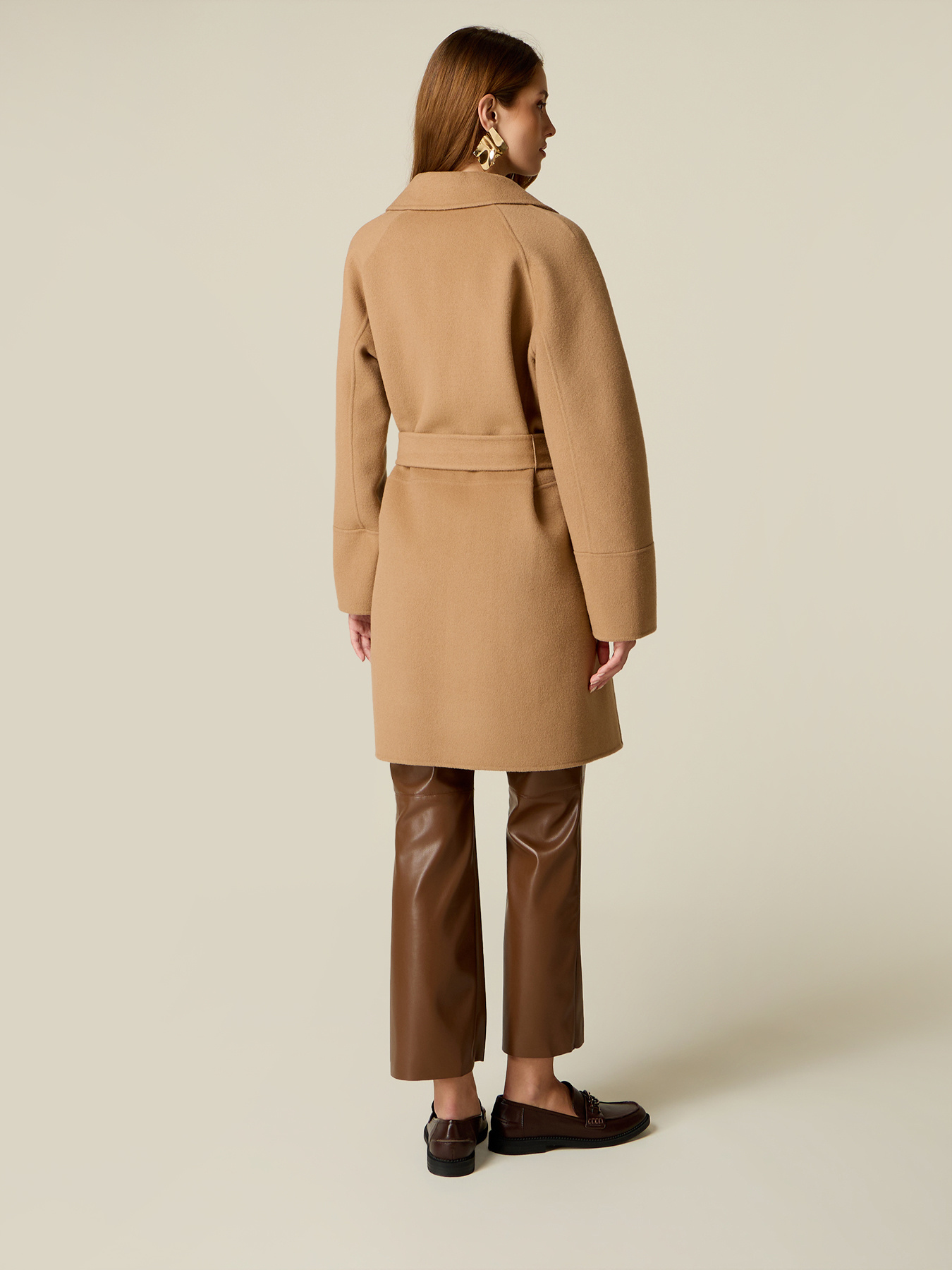 Wool-blend coat with belt image number 1