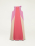 Long pleated colour block dress image number 4