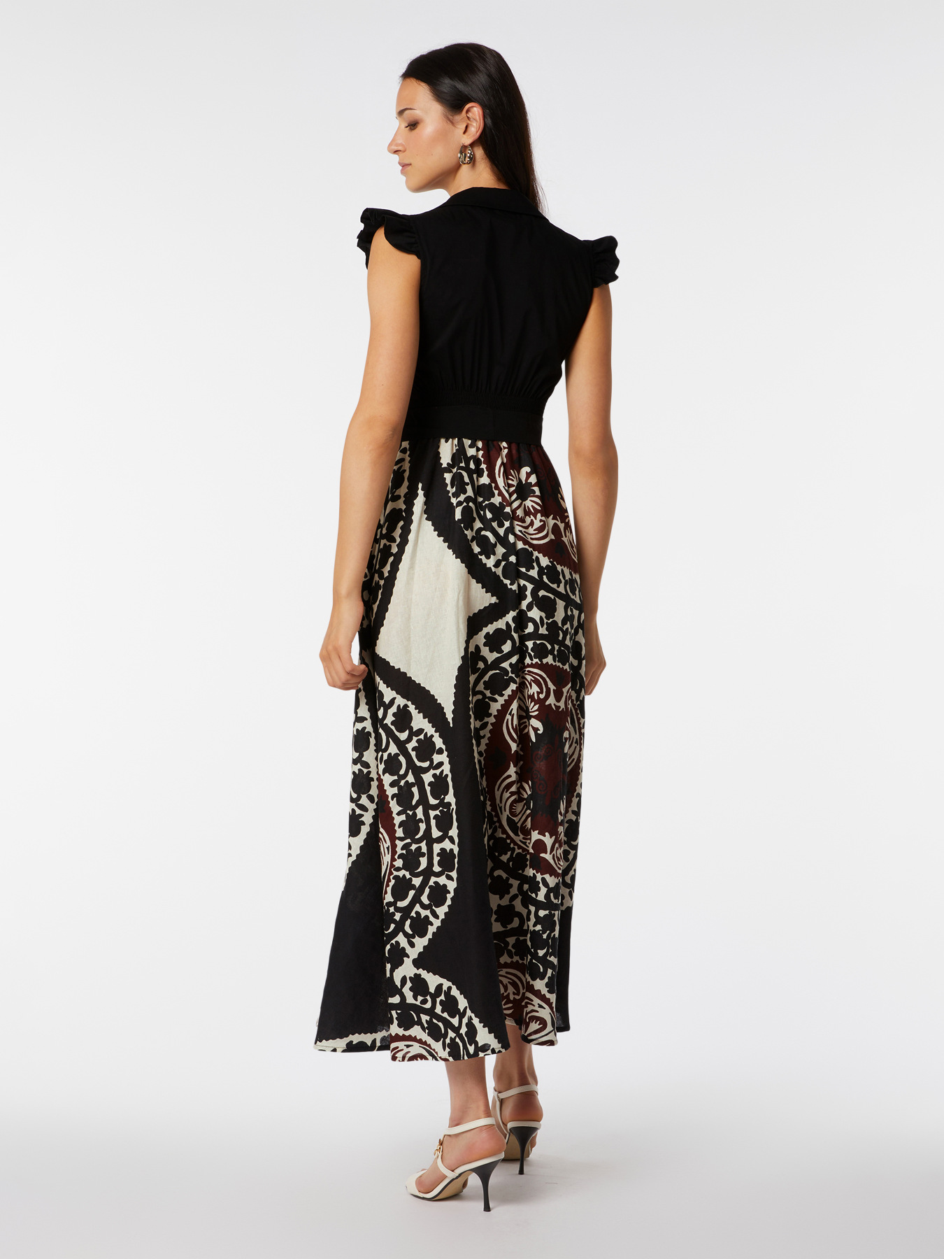 Vestito misto lino fantasia etnica image number 1