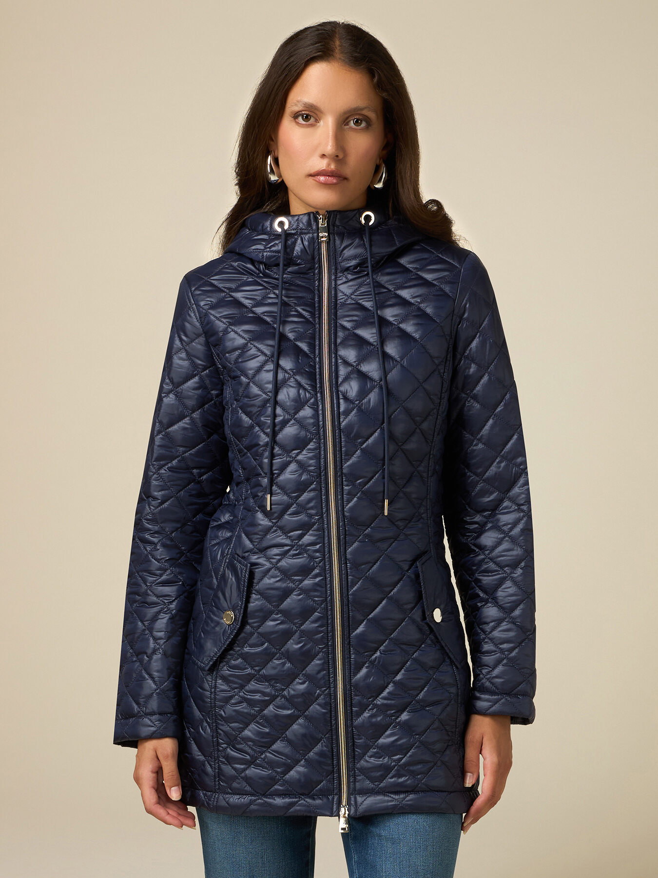 Lightweight midi down jacket image number 0