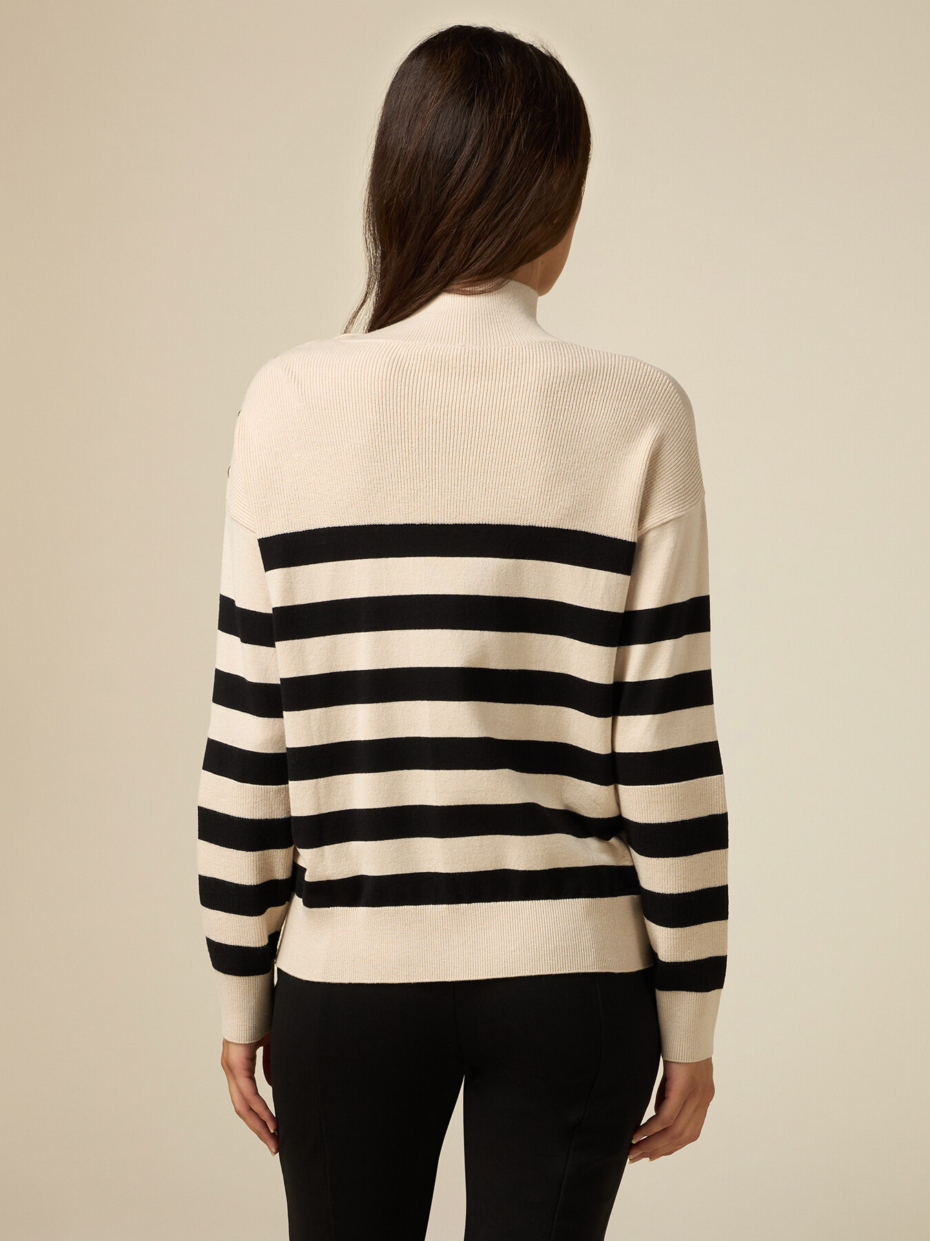 Turtleneck sweater with button detail image number 1