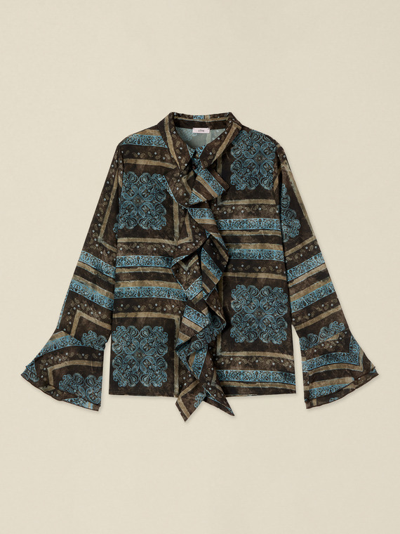 Camisa estampada con volantes