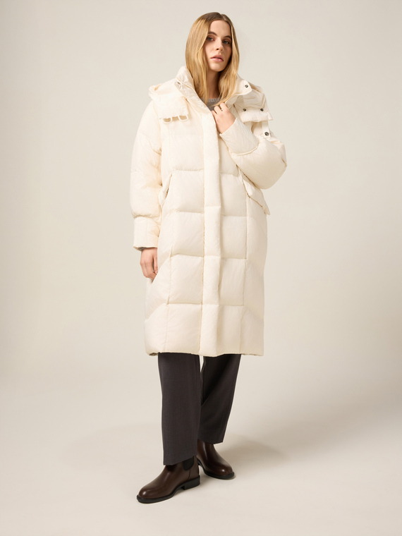 Long down jacket in real down